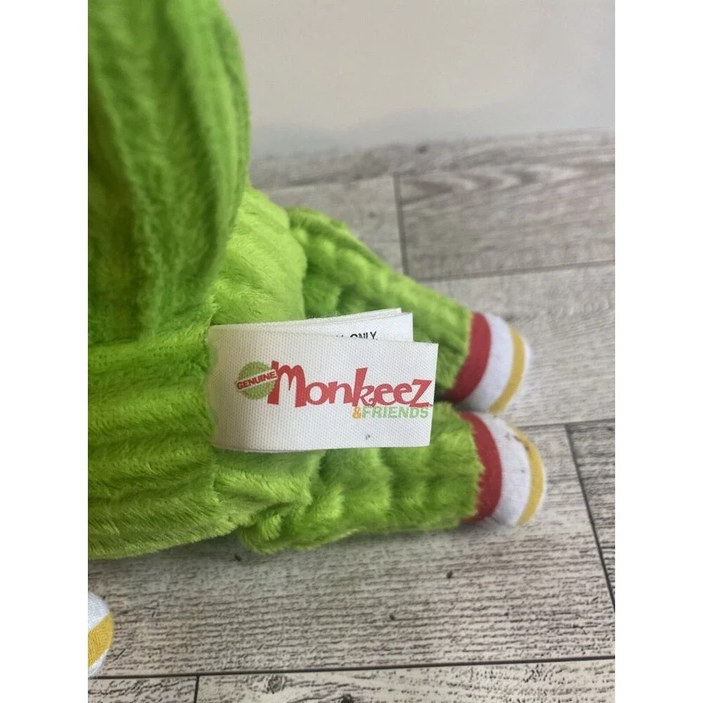 Monkeez & Friends Green Corduroy Alligator Crocodile Stuffed Plush Bean Bag Toy